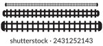 Railway Line, Rails Symbol, Train Tracks Sign, Railroad Pictogram, Railway Track Silhouette. Vector illustration.