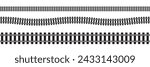 Railway Line, Rails Symbol, Train Tracks Sign, Railroad Pictogram, Railway Track Silhouette. Editable vector illustration.