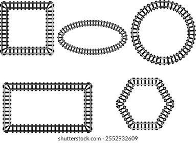 Railway Line, Rails Symbol, Train Tracks Sign. vector eps10