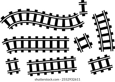 Railway Line, Rails Symbol, Train Tracks Sign. vector eps10