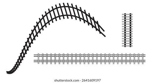 Railway Line, Rails Symbol, Train Tracks Sign, Railroad Pictogram. modern