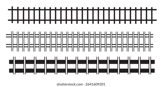 Railway Line, Rails Symbol, Train Tracks Sign, Railroad Pictogram. modern