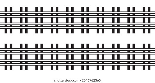 Railway Line, Rails Symbol, Train Tracks Sign, Railroad Pictogram, Railway Track Silhouette. Editable vector illustration.modern
