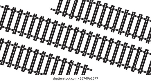 Linha Ferroviária, Símbolo de Trilhos, Sinal de Trilhas de Trem, Pictograma de Ferrovia, Silhueta de Trilha Ferroviária. eps 10 ilustração