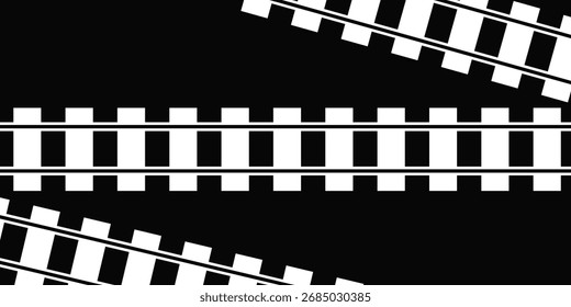 Linha Ferroviária, Símbolo de Trilhos, Sinal de Trilhas de Trem, Pictograma de Ferrovia, Silhueta de Trilha Ferroviária. eps 10 ilustração