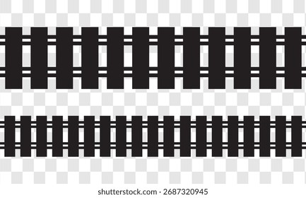 Linha Ferroviária, Símbolo de Trilhos, Sinal de Trilhas de Trem, Pictograma de Ferrovia, Silhueta de Trilha Ferroviária.