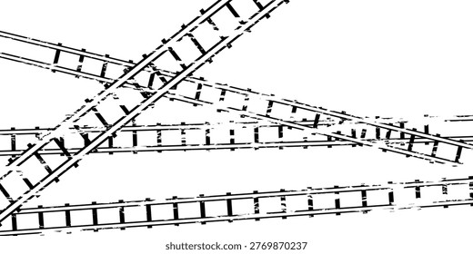 Railway Line, Rails Symbol, Train Tracks Sign, Railroad Pictogram, vector modern
