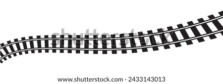 Railway Line, Rails Symbol, Train Tracks Sign, Railroad Pictogram, Railway Track Silhouette. Editable vector illustration.