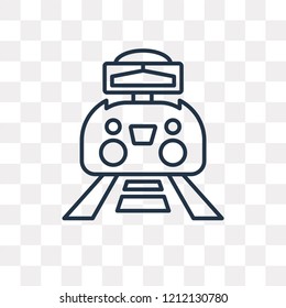 Railway line vector outline icon isolated on transparent background, high quality linear Railway line transparency concept can be used web and mobile