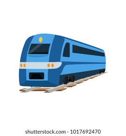 Railway locomotive train or passenger car vector Illustration