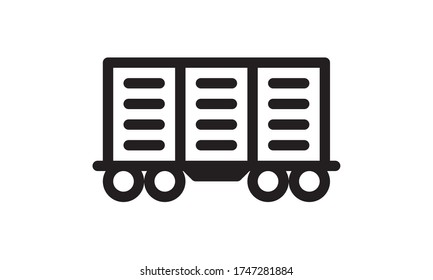Imagen vectorial del icono de carga del tren de logística ferroviaria