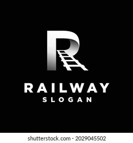 Railway logo with letter r concept