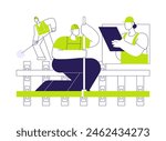Railway maintenance abstract concept vector illustration. Workers in protective suit repairing railway line, industrial engineering, infrastructure building, group of inspectors abstract metaphor.
