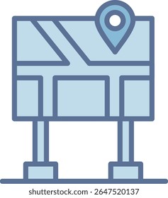 Railway Map Filled Blue Tone Icon