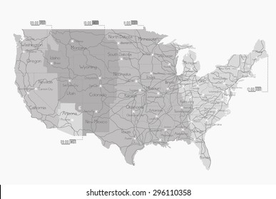 Railway Map Of United States