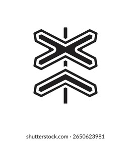 Railway Multi Line Filled Icon Vector Illustration
