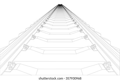 Ferrocarril en blanco