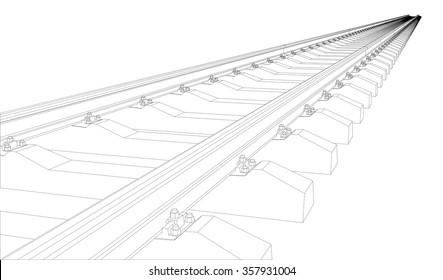 Railway on white