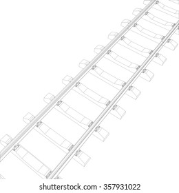 Railway on white