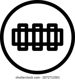 Railway Outline Vector Icon Design
