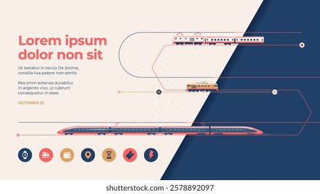 Railway passenger transportation. A cover for a presentation or booklet