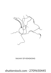 Mapa de padrões ferroviários em Hongkong. Mapa decorativo turístico.