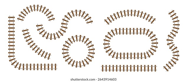 Railway Pattern. Vector Railroad Path and Track Design