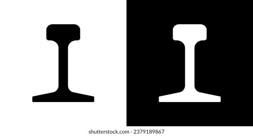 Railway profile simple vector icon. Steel rail for train industry.