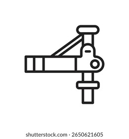 Railway Railroad Crossing Gate Outline Icon Vector Illustration