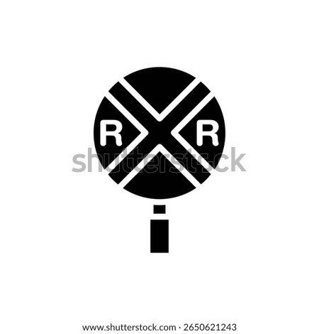 Railway Railroad Sign Filled Icon Vector Illustration