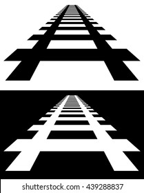 Railway, railroad silhouettes with distortion effect. Train, metro, subway, tram transportation concepts.