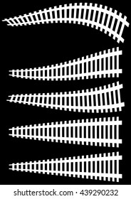 Railway, railroad silhouettes with distortion effect. Train, metro, subway, tram transportation concepts.