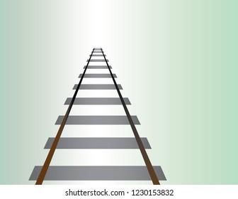 A railway road for train travel to go long distance on light background vector illustration