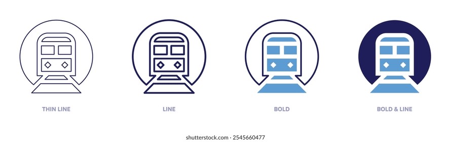 Railway schedules icon in 4 different styles. Thin Line, Line, Bold, and Bold Line. Duotone style. Editable stroke.