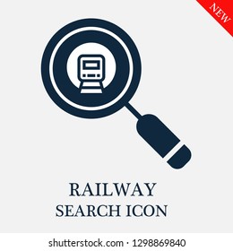 Railway search icon. Editable Railway search icon for web or mobile.