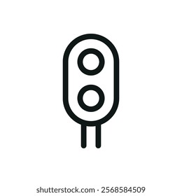 Railway semaphore line icon, railroad semaphore vector symbol with editable stroke