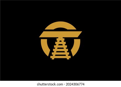 Railway services logo design vector. Abstract monogram letter T sign symbol. Train transport logo design.