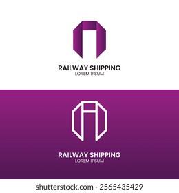 Railway Shipping of Packages Origami N Logotype