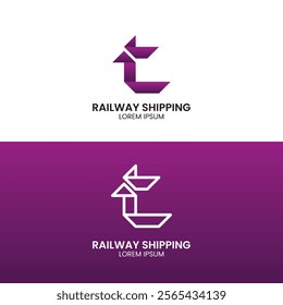 Railway Shipping of Packages Origami T Logotype