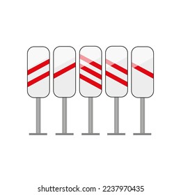 Railway sign approaching crossing vector illustration. Warning signs for vehicle drivers isolated on white background. Transport, transportation concept.