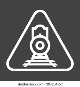 Railway, sign, crossing icon vector image. Can also be used for traffic signs. Suitable for web apps, mobile apps and print media.