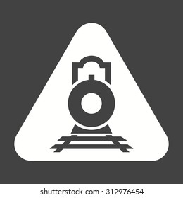 Railway, sign, crossing icon vector image. Can also be used for traffic signs. Suitable for web apps, mobile apps and print media.