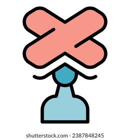 Railway sign icon outline vector. Rail train. Traffic barrier color flat