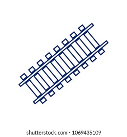 Railway sign. Tangent track. Vector. Flat style black icon on white.