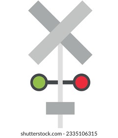 Railway signal vector illustration. Transportation by train.