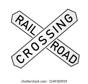 Railway Signs Set Isolated On White Stock Vector (royalty Free 