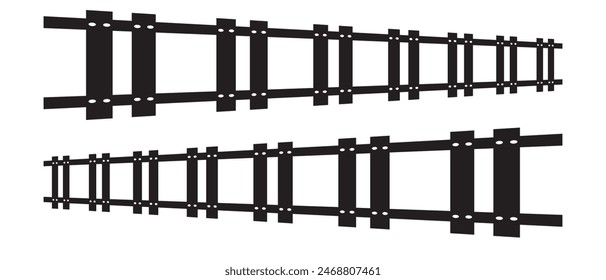 Railway silhouette Icon . Railway train track vector route. Thin line Railway icon. vector Illustration.