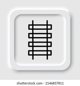 Railway simple icon. Flat design. Neumorphism design.ai