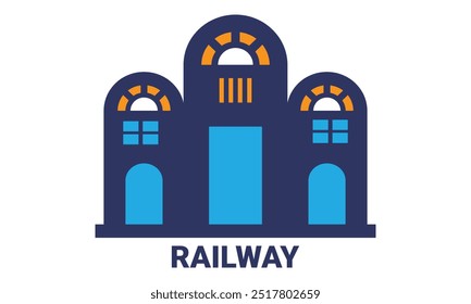 Concepto de diseño de icono único ferroviario.