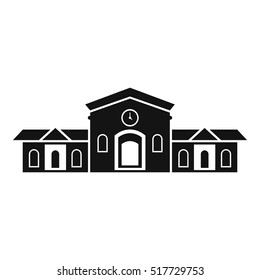 Railway station building icon. Simple illustration of railway station building vector icon for web design